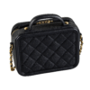 CHANEL Small Vanity Filigree Bag Leder Handtasche Schwarz Second Hand 17864 3