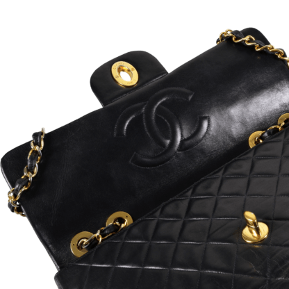 CHANEL Vintage Timeless Maxi Flap Bag Leder Handtasche Schwarz Second Hand 17987 6