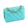 Chanel Small Flap Bag Leder Handtasche Türkisblau Second Hand 17955 2