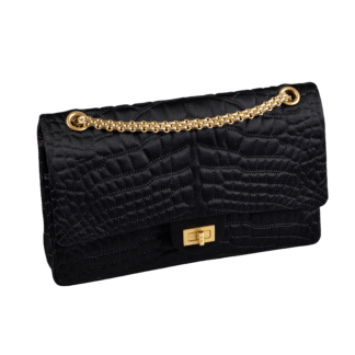 CHANEL 2.55 Silk Medium Flap Bag Handtasche Schwarz Second Hand 18010 1