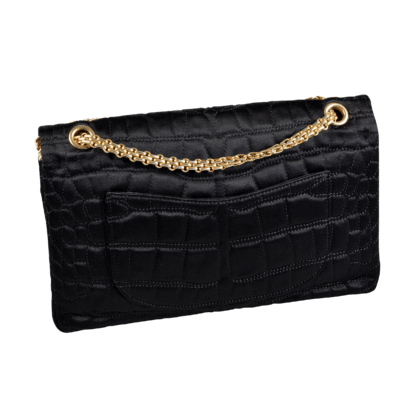 CHANEL 2.55 Silk Medium Flap Bag Handtasche Schwarz Second Hand 18010 2