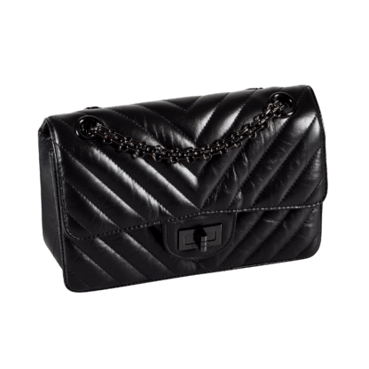 CHANEL 2.55 Mini So Black Leder Handtasche Second Hand 18314 1