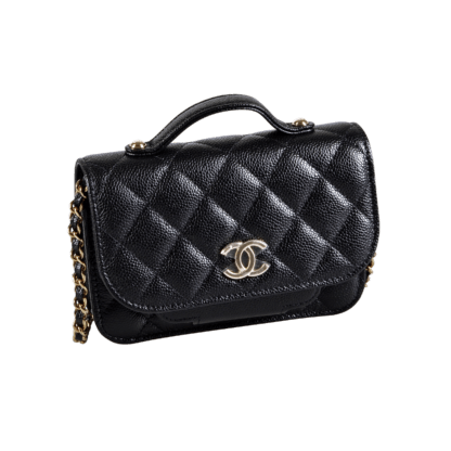 CHANEL Mini Business Affinity Leder Handtasche Schwarz Second Hand 18543 1