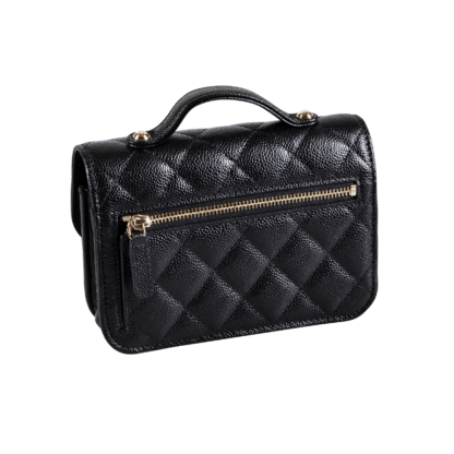 CHANEL Mini Business Affinity Leder Handtasche Schwarz Second Hand 18543 2