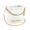 CHANEL 22 Mini Leder Handtasche Weiß Second Hand 19179 1