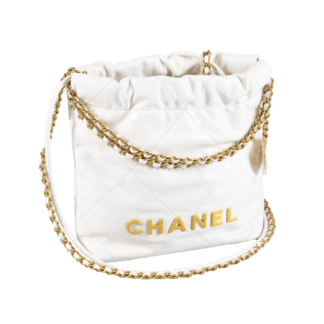 CHANEL 22 Mini Leder Handtasche Weiß Second Hand 19179 1