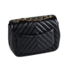 CHANEL Timeless Mini Square Chevron Flap Bag Leder Handtasche Schwarz Second Hand 2