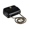 CHANEL Timeless Mini Square Chevron Flap Bag Leder Handtasche Schwarz Second Hand 5