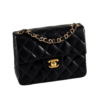 CHANEL Timeless Mini Square Flap Bag Vintage Leder Handtasche Schwarz 19208 1
