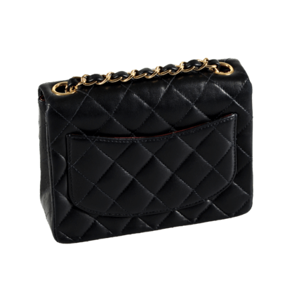 CHANEL Timeless Mini Square Flap Bag Vintage Leder Handtasche Schwarz 19208 2