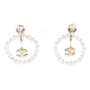 CHANEL 20B Crystal CC Pearl Hoop Earrings Second Hand 19350 2