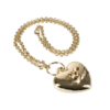 CHANEL 22C Giant Heart Medaillon Necklace Halskette Hellgold Second Hand 19385 1