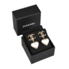 CHANEL 22C Pearl Heart Drop CC Dangle Earrings Second Hand 19349 0