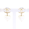 CHANEL 22C Pearl Heart Drop CC Dangle Earrings Second Hand 19349 2