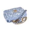 CHANEL 19 Sequin Flap Bag Handtasche Hellblau Second Hand 19542 6