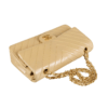 CHANEL Vintage Classic Chevron Medium Double Flap Bag Lammleder Handtasche Beige Second Hand 19509 14