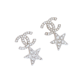 CHANEL 22C Crystal CC Star Earrings Strass Ohrringe Second Hand 19641 8