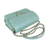CHANEL Like A Wallet Flap Bag Leder Handtasche Blaugrün Second Hand 19720 6
