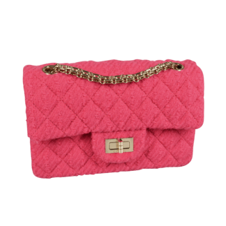 CHANEL 2.55 Mini Reissue Flap Bag Tweed Handtasche Fuchsia Second Hand 19868 30