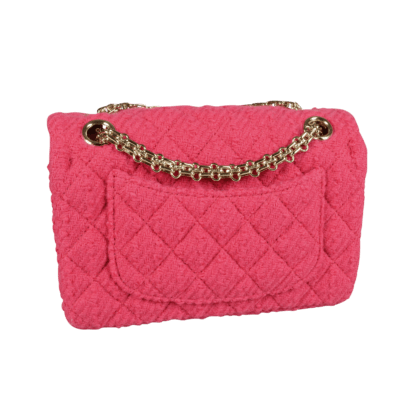 CHANEL 2.55 Mini Reissue Flap Bag Tweed Handtasche Fuchsia Second Hand 19868 31