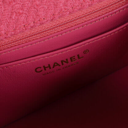 CHANEL 2.55 Mini Reissue Flap Bag Tweed Handtasche Fuchsia Second Hand 19868 37