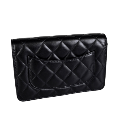 CHANEL Heart Wallet On Chain WOC Leder Handtasche Schwarz Second Hand 19844 2