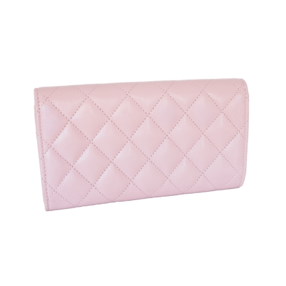 CHANEL Pattenbrieftasche Leder Portemonnaie Rosa Second Hand 20785 02