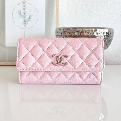 CHANEL Pattenbrieftasche Portemonnaie Leder Rosa Second Hand 20785 6