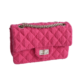 CHANEL 2.55 Mini Reissue Wool Tweed Flap Bag Fuchsia Pre-Loved 21210 0