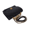 CHANEL Chain Handle Flap Bag Leder Handtasche Schwarz Second Hand 21139 05