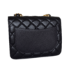 CHANEL Chain Handle Flap Bag Leder Handtasche Schwarz Second Hand 21139 2