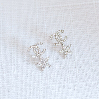 CHANEL 22C Crystal CC Star Earrings Strass Ohrringe Second Hand 19641 6