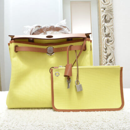 Hermès Herbag Zip 31 Limoncello Nature 21752 3