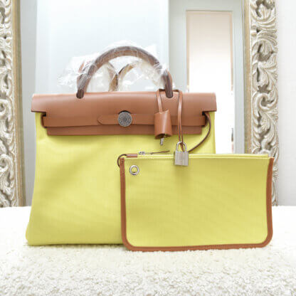 Hermès Herbag Zip 31 Limoncello Nature 21752 4