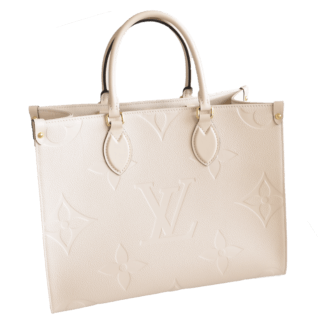 Louis Vuitton Onthego MM Monogram Empreinte Leder Handtasche Creme 21644 0