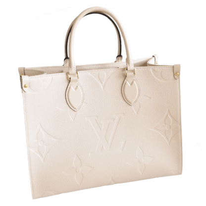 Louis Vuitton Onthego MM Monogram Empreinte Leder Handtasche Creme 21644 0