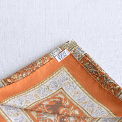 Hermès Carré Chasse En Inde Seidentuch Orange Kupfer Second Hand 22262 3