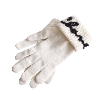 CHANEL Kaschmir Handschuhe Gloves Cashmere Weiß Second Hand 22361 00