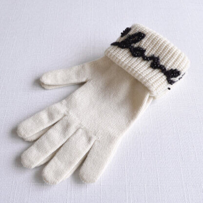 CHANEL Kaschmir Handschuhe Gloves Cashmere Weiß Second Hand 22361 1