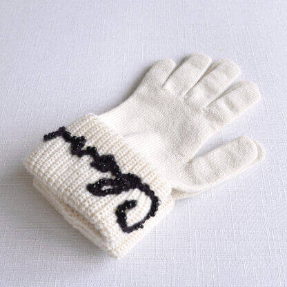 CHANEL Kaschmir Handschuhe Gloves Cashmere Weiß Second Hand 22361 3