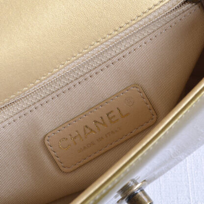 CHANEL Small Coco Boy Flap Bag Patent Leather Gold Lackleder Tasche Second Hand 22351 9