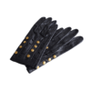 Hermès Clou de Selle Leder Handschuhe Gloves Lambskin Schwarz Vintage Second Hand 22384 0
