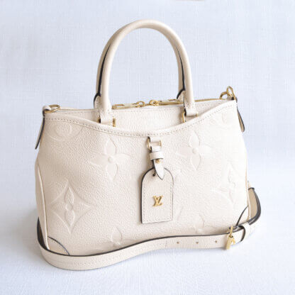 Louis Vuitton Trianon PM Monogram Empreinte Leder Handtasche Creme Second Hand 22512 01