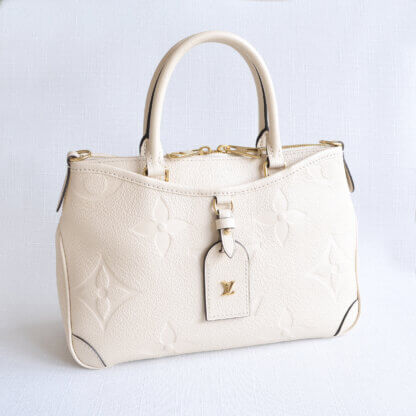 Louis Vuitton Trianon PM Monogram Empreinte Leder Handtasche Creme Second Hand 22512 02