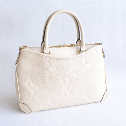 Louis Vuitton Trianon PM Monogram Empreinte Leder Handtasche Creme Second Hand 22512 03