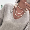 CHANEL 04V Gürtelkette Perlenkette Weiß Silber Vintage Second Hand 22866 Modshot