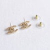 CHANEL 22S CC Earrings Ohrringe Pearl Crystal Gold Multicolor Second Hand 12514 3