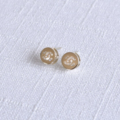 CHANEL 24B Round CC Earrings Light Gold Pre-Loved 12519 3