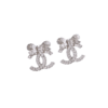 CHANEL23V Crystal Bow CC Earrings Ohrringe Silber Second Hand 12518 2