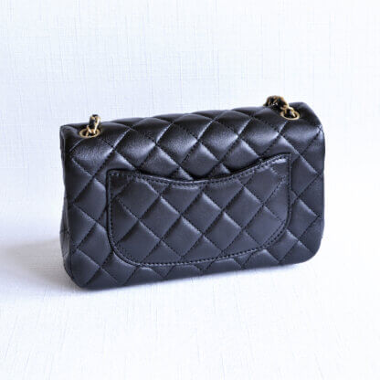 CHANEL Pearl Crush Rectangular Mini Flap Bag Lambskin Leather Black Schwarz Pre-Loved 125111 3